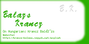 balazs krancz business card